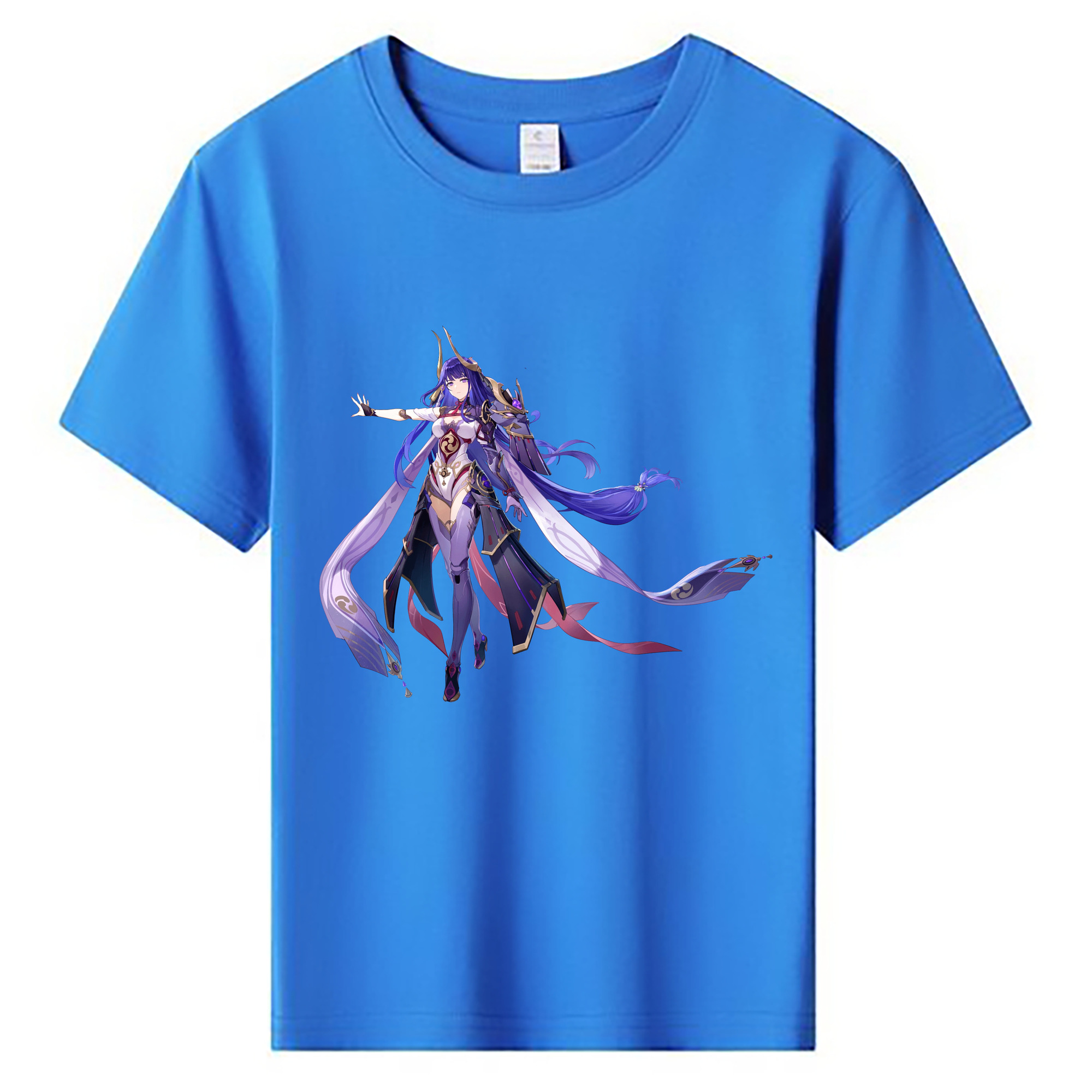 げんし神 雷電将軍 らいでんしょうぐん genshin Raiden Shogun 綿100％キッズTシャツ（フロントプリント）